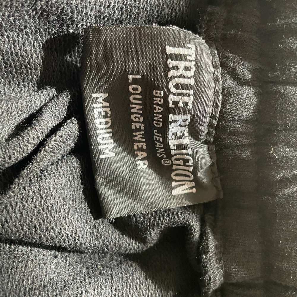 NEW Authentic True Religion Sweat Shorts Black Red - Picture 7 of 8